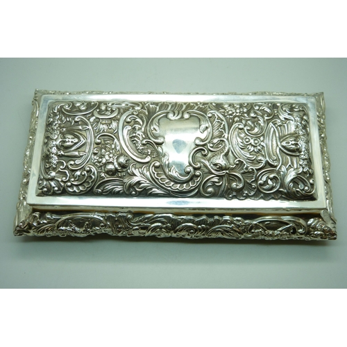 769 - A William Comyns large silver jewellery box, London 1897, 731g, 28cm wide