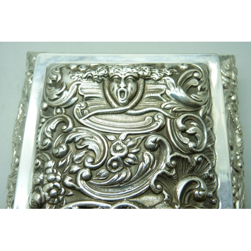 769 - A William Comyns large silver jewellery box, London 1897, 731g, 28cm wide