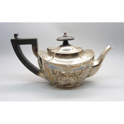 770 - A silver bachelor's tea pot, 213g