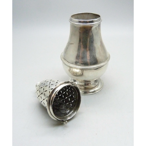 771 - A Queen Anne silver shaker, London 1711, 121g, 13.5cm