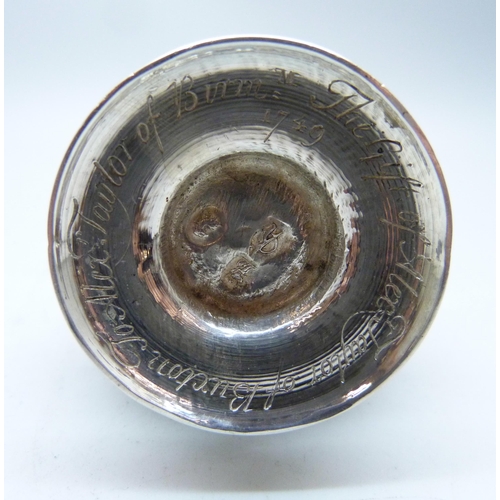 771 - A Queen Anne silver shaker, London 1711, 121g, 13.5cm