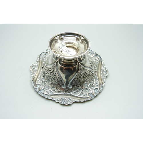 779 - A Victorian pierced silver comport/dish, Birmingham 1897, 78g, diameter 13cm