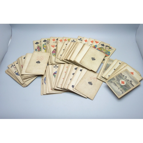 786 - A collection of 19th Century playing cards, some sets incomplete