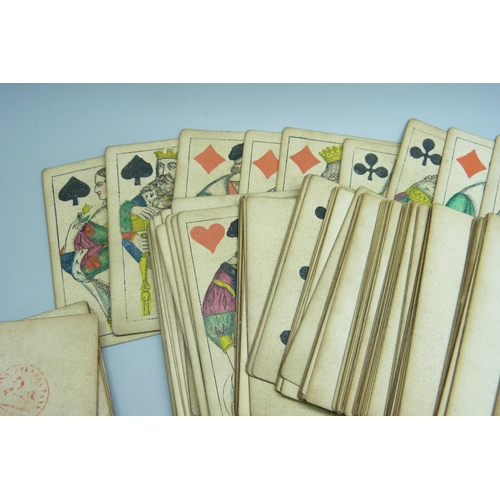 786 - A collection of 19th Century playing cards, some sets incomplete