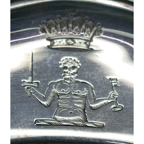 872 - A George II silver plate, London 1727, Duke of Atholl Blair Castle coat of arms, 535g, 24cm