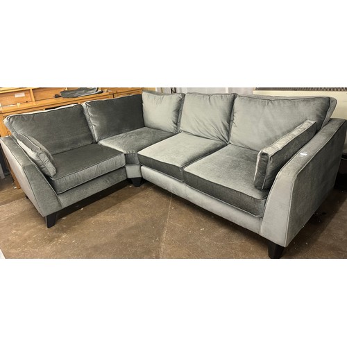 1461 - A Barker & Stonehouse pewter velvet corner sofa - RRP £2449