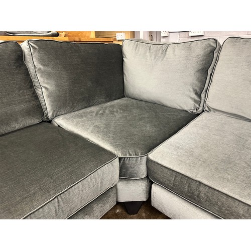 1461 - A Barker & Stonehouse pewter velvet corner sofa - RRP £2449