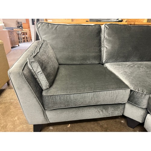 1461 - A Barker & Stonehouse pewter velvet corner sofa - RRP £2449