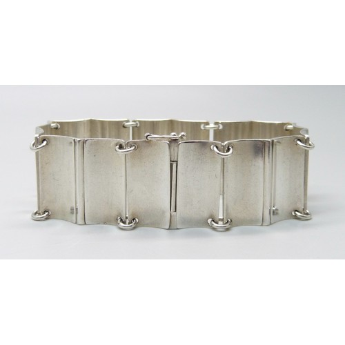 988A - A Georg Jensen silver panel bracelet designed by Arno Malinowski, marked Georg Jensen Sterling Denma... 