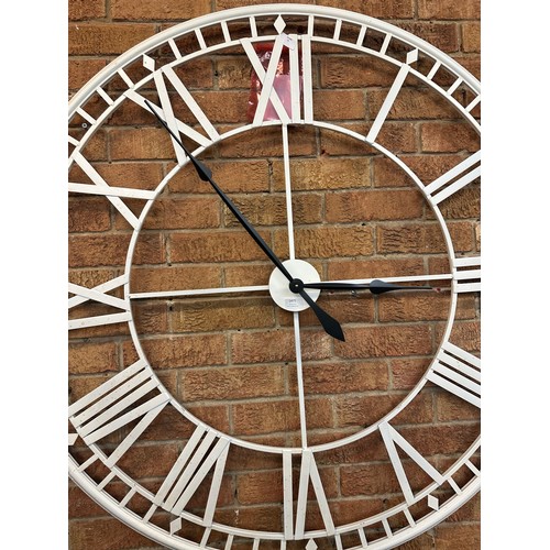 1475 - A white skeleton clock, 4ft diameter