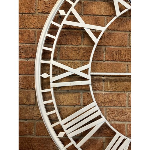 1475 - A white skeleton clock, 4ft diameter