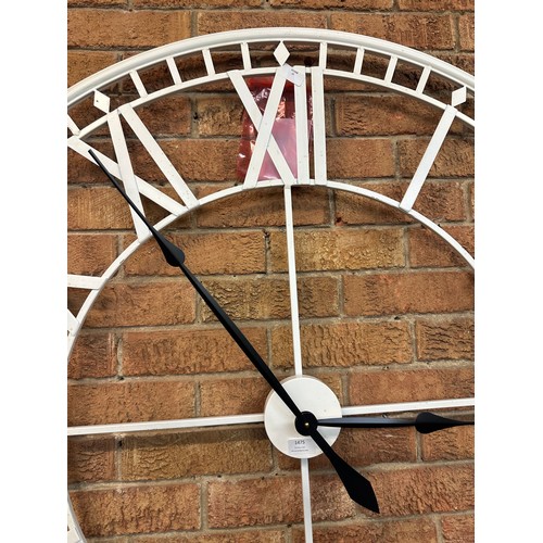 1475 - A white skeleton clock, 4ft diameter