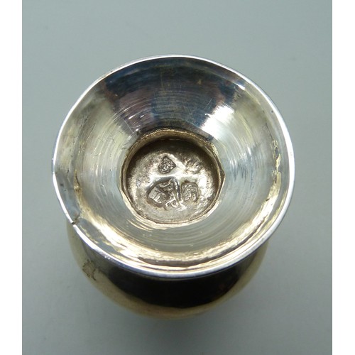 771A - A George III silver shaker, London 1763, 83g, 13.5cm