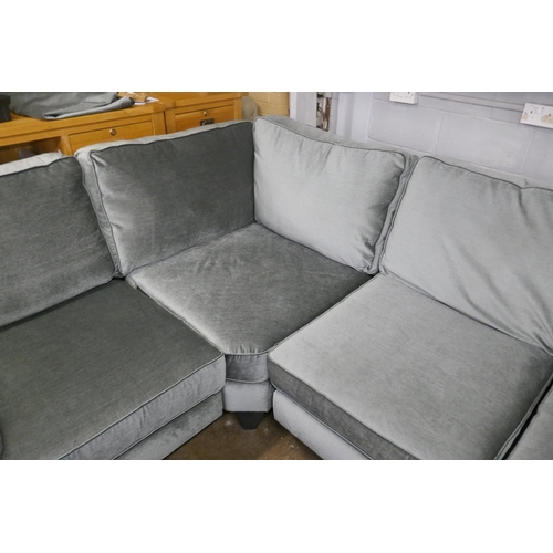 1461 - A Barker & Stonehouse pewter velvet corner sofa - RRP £2449