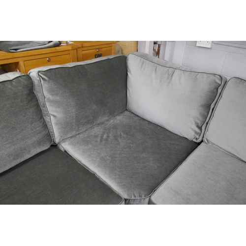 1461 - A Barker & Stonehouse pewter velvet corner sofa - RRP £2449