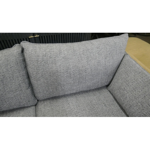 1467 - A grey weave three seater sofa