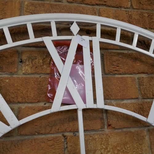 1475 - A white skeleton clock, 4ft diameter