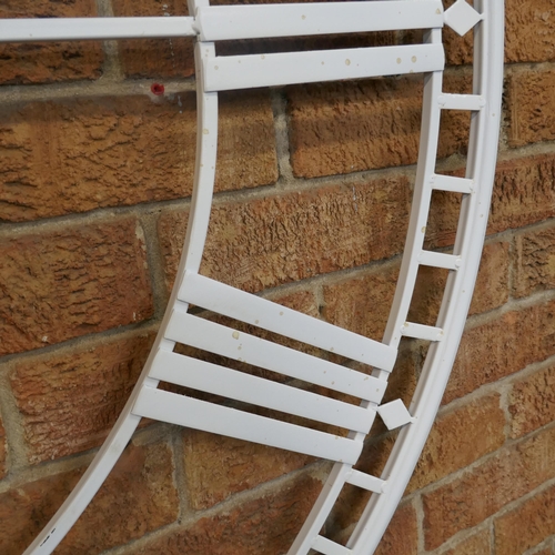 1475 - A white skeleton clock, 4ft diameter