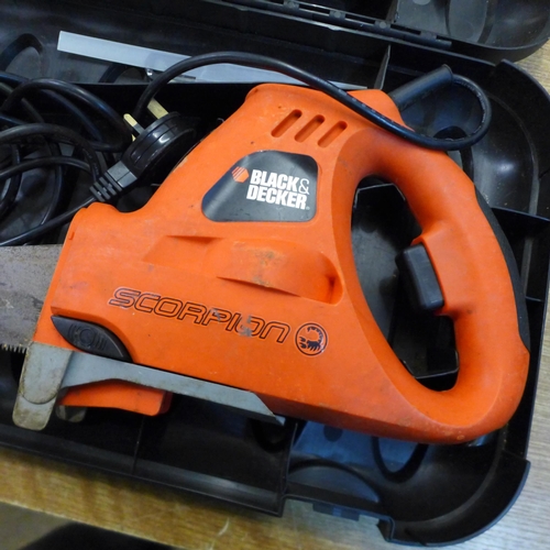 2035 - A quantity of power tools including a Black & Decker KC100 cordless electric screwdriver with charge... 