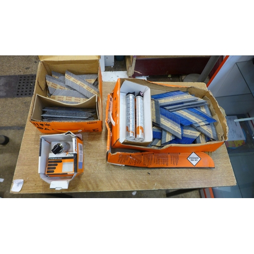 2040 - 3 Boxes of Paslode nail gun nails including a box of approximately 2000 F16 1.6 x 32mm straight brad... 