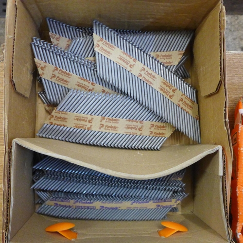 2040 - 3 Boxes of Paslode nail gun nails including a box of approximately 2000 F16 1.6 x 32mm straight brad... 