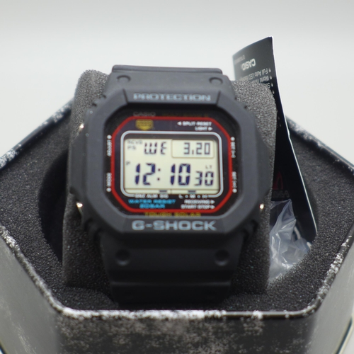 2107 - A men's Casio G-Shock digital wristwatch with solar power, LED back light and black resin strap * th... 