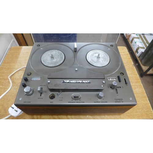 2127 - A Tandberg two track series 15 reel to reel tape recording machine