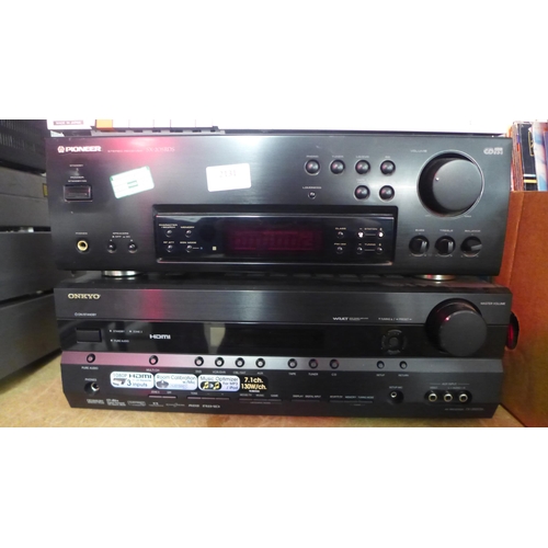 2131 - A quantity of stereo equipment including a Hitachi HY-1 DC Servo turntable record player, Hitachi FT... 