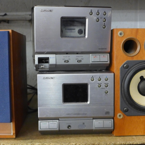 2137 - Stereo equipment including a Sony X)-700 compact hi-fi system with a PS-LX700P fully automatic stere... 