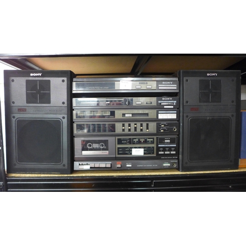 2137 - Stereo equipment including a Sony X)-700 compact hi-fi system with a PS-LX700P fully automatic stere... 