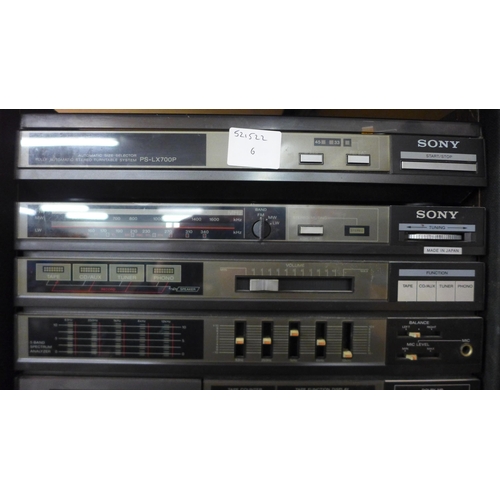 2137 - Stereo equipment including a Sony X)-700 compact hi-fi system with a PS-LX700P fully automatic stere... 