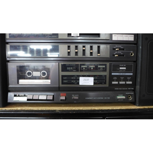 2137 - Stereo equipment including a Sony X)-700 compact hi-fi system with a PS-LX700P fully automatic stere... 