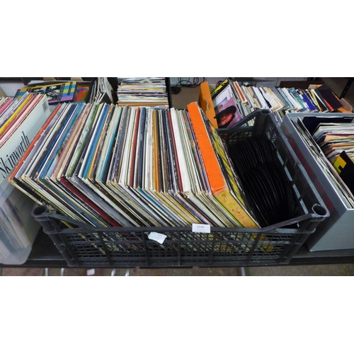 2143 - A box of approx. 200 assorted LPs and singles