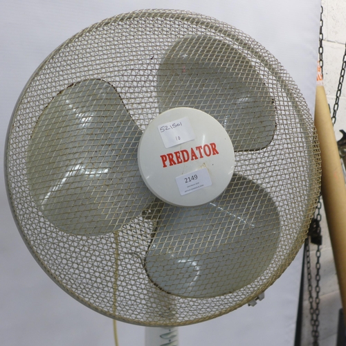 2149 - A Predator 3 speed electric pedestal fan