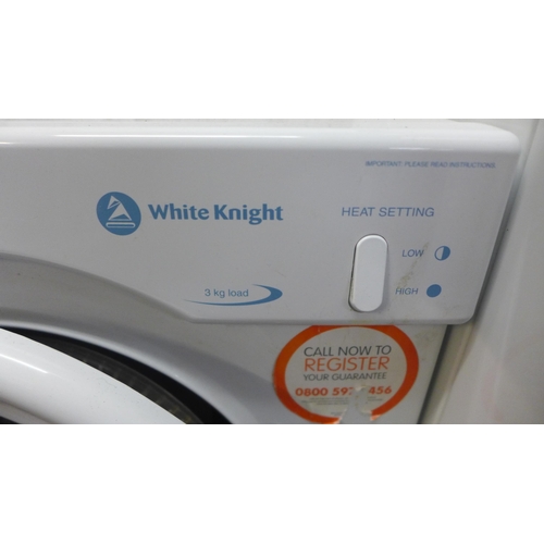 2157 - A White Knight Sensodry 3kg space saver tumble dryer (C372WV)