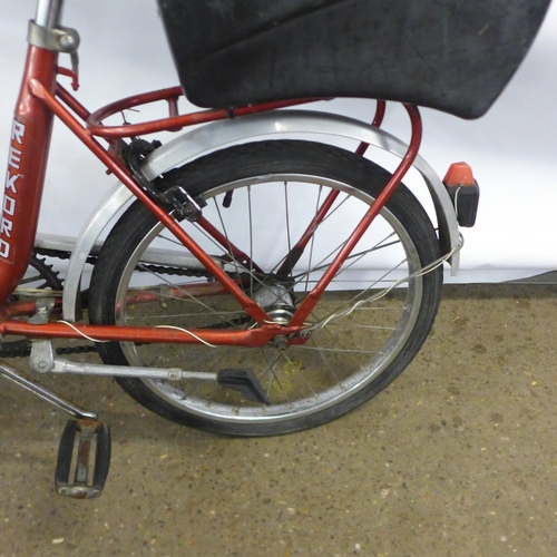 2171 - A Dekro 3-speed folding bike with step through frame and pannier box (no key)