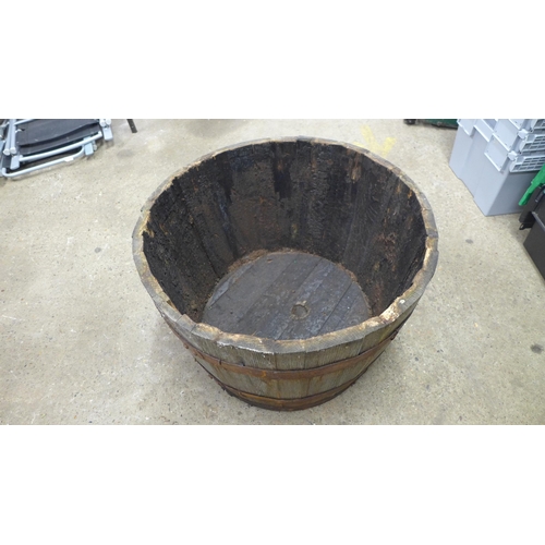 2240 - 2 Half oak whisky barrels