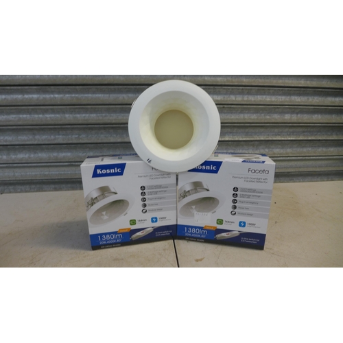 2255 - Three boxed Kosnic Faceta 1380LM premium LED downlighters with faceted reflectors