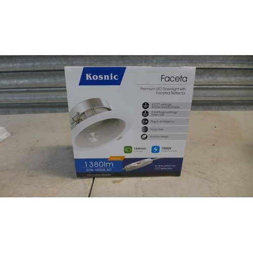 2255 - Three boxed Kosnic Faceta 1380LM premium LED downlighters with faceted reflectors