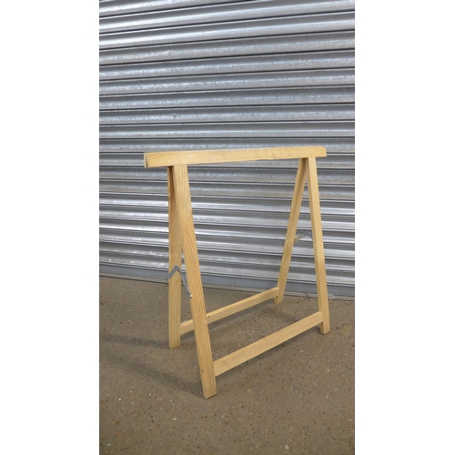 2277 - 6 Wooden folding trestles