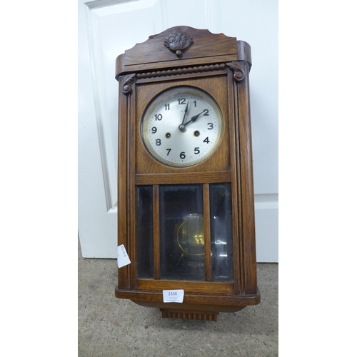 2338 - A collection of six clocks; 4 long cased wall clocks and 2 mantel clocks including President 31 day,... 