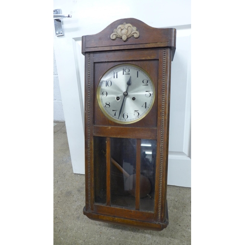 2338 - A collection of six clocks; 4 long cased wall clocks and 2 mantel clocks including President 31 day,... 