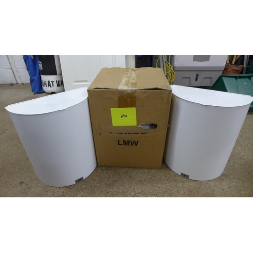 2346 - Four metal wall mounted semi-circular 20 litre waste bins