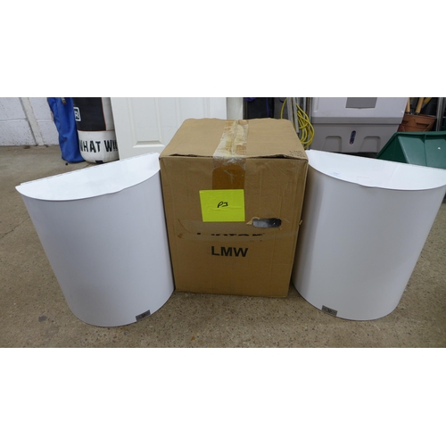 2347 - Four metal wall mounted semi-circular 20 litre waste bins