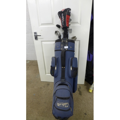 2348 - Three bags of golf clubs including Donnay Pro, Wilson Ultralite, RAC OS, Mizuno Zoid, Titleist, Gree... 