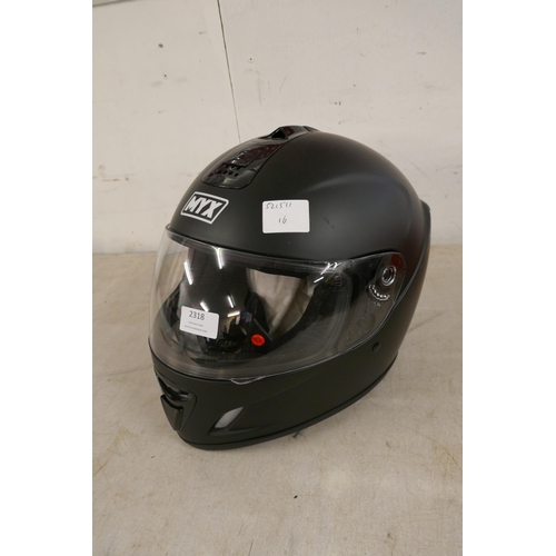 2318 - A Corner armoured motorbike jacket and Myx helmet, size large