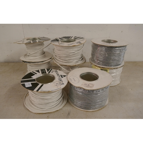 2327 - 8 Assorted reels of CQR security cable