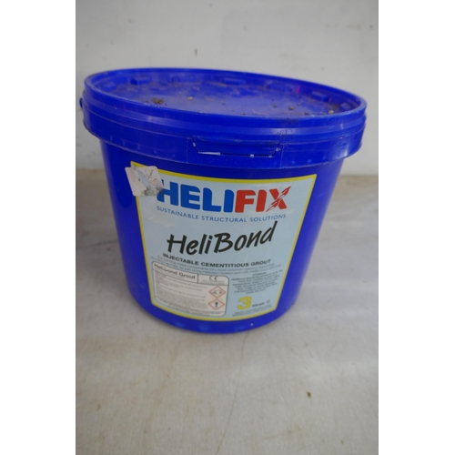 2332 - Four 3 litre tubs of Helifix Helibond 2-part injectable cementitious masonry repair grout