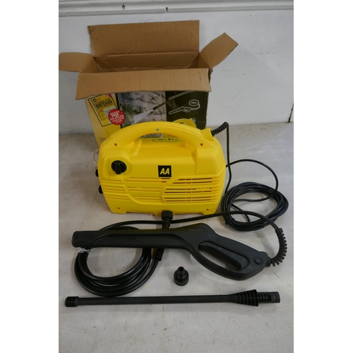 2361 - An AA car essentials HPW100 high pressure jet washer in box and a folding metal dog cage