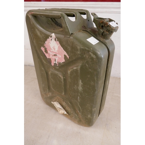 2367 - A green metal 20 litre 2010 military Jerry can